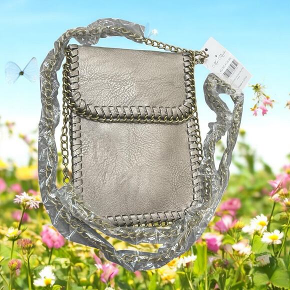 Muse Royale Link Chain Crossbody Bronze Mini Bag Flap Top Snap Vacation Purse - Picture 1 of 14